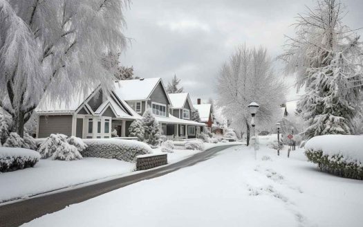 snowy neighborhood