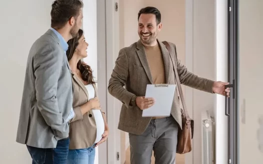 Real estate agent visiting an apartment